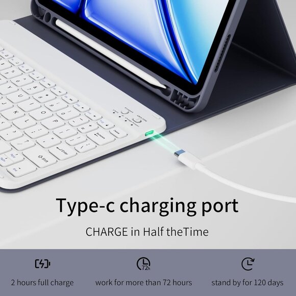 Keyboard Case for iPad Air 7th Gen 11" M3 2025/M2 2024 Air 5th/4th 10.9" - Picture 5 of 8